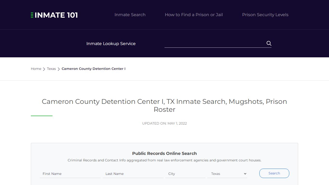 Cameron County Detention Center I, TX Inmate Search ...